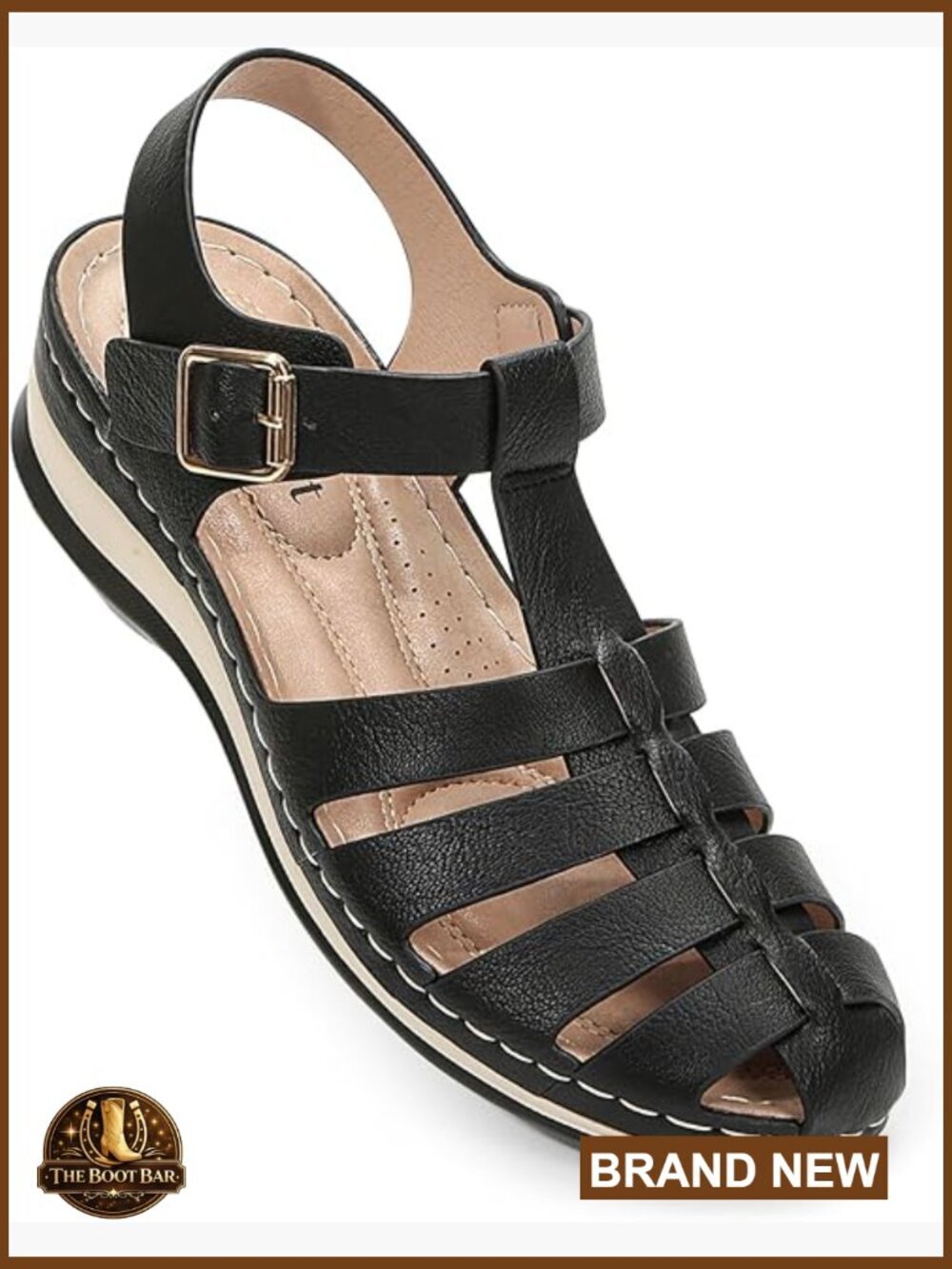 Closed Toe Fisherman Wedge Sandals with Arch Support